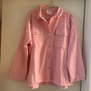Fantastic Fawn Pink Pearl jacket sz L New & beautiful